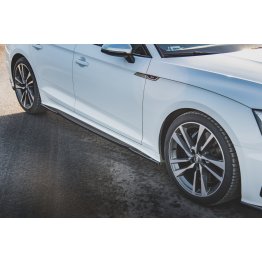 Накладки сплиттеры на пороги на Audi A5 B9 S-Line / S5 B9 Sportback рестайл