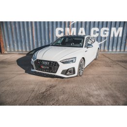 Накладка сплиттер на передний бампер на Audi A5 B9 S-Line / S5 B9 рестайл