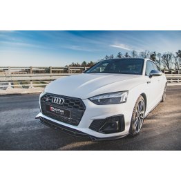 Накладка сплиттер на передний бампер на Audi A5 B9 S-Line / S5 B9 рестайл