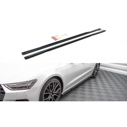 Накладки сплиттеры на пороги на Audi A7 C8