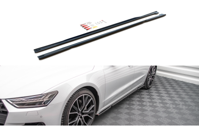 Накладки сплиттеры на пороги на Audi A7 C8