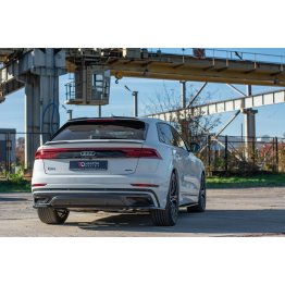 Накладки сплиттеры боковые на задний бампер на Audi Q8 S-Line