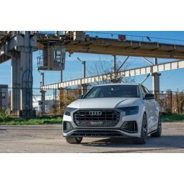 Накладка сплиттер на передний бампер на Audi Q8 S-Line