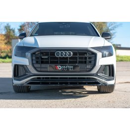 Накладка сплиттер на передний бампер на Audi Q8 S-Line