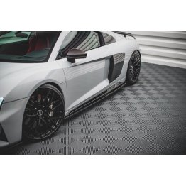 Накладки сплиттеры на пороги на Audi R8 4S рестайл