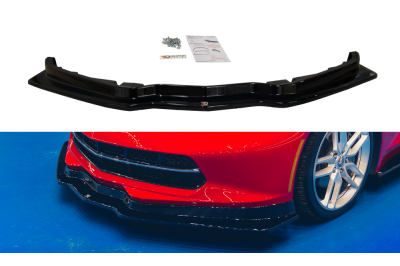 Накладка сплиттер на передний бампер на Chevrolet Corvette C7