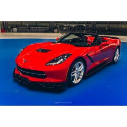 Накладка сплиттер на передний бампер на Chevrolet Corvette C7