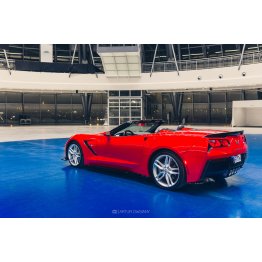 Накладки сплиттеры боковые на задний бампер на Chevrolet Corvette C7