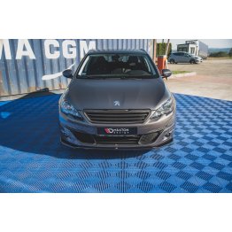 Накладка сплиттер на передний бампер на Peugeot 308 II рестайл