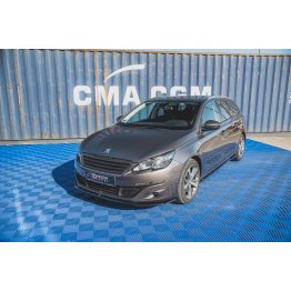 Накладка сплиттер на передний бампер на Peugeot 308 II рестайл