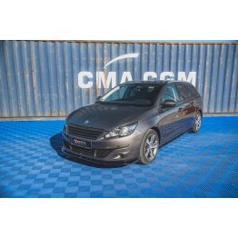 Накладка сплиттер на передний бампер на Peugeot 308 II рестайл