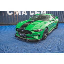 Накладка сплиттер на передний бампер на Ford Mustang VI GT рестайл