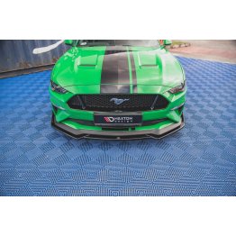 Накладка сплиттер на передний бампер на Ford Mustang VI GT рестайл