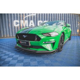 Накладка сплиттер на передний бампер на Ford Mustang VI GT рестайл