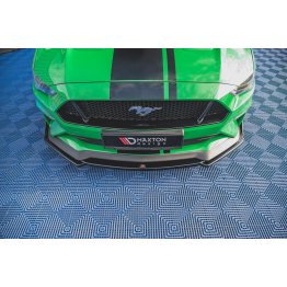 Накладка сплиттер на передний бампер на Ford Mustang VI GT рестайл