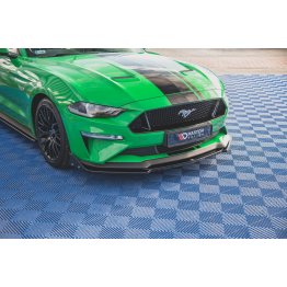 Накладка сплиттер на передний бампер на Ford Mustang VI GT рестайл