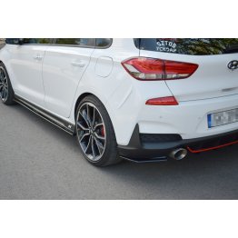 Накладки сплиттеры боковые на задний бампер на Hyundai i30 III N