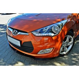 Накладка сплиттер на передний бампер на Hyundai Veloster