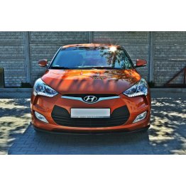 Накладка сплиттер на передний бампер на Hyundai Veloster