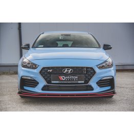 Накладка сплиттер на передний бампер Вариант5 на Hyundai i30 III N