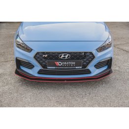 Накладка сплиттер на передний бампер Вариант5 на Hyundai i30 III N