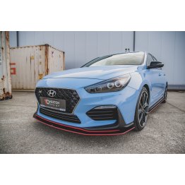 Накладка сплиттер на передний бампер Вариант5 на Hyundai i30 III N