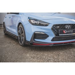 Накладка сплиттер на передний бампер Вариант3 на Hyundai i30 III N