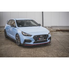 Накладка сплиттер на передний бампер Вариант4 на Hyundai i30 III N