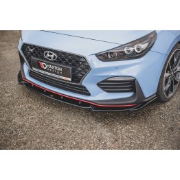 Накладка сплиттер на передний бампер Вариант4 на Hyundai i30 III N