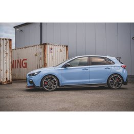 Накладки сплиттеры на пороги Вар4 на Hyundai i30 III N