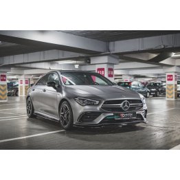 Накладка сплиттер на передний бампер на Mercedes-AMG CLA C118 35 Aero