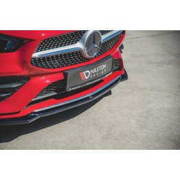 Накладка сплиттер на передний бампер на Mercedes CLA C118 / X118 AMG-Line