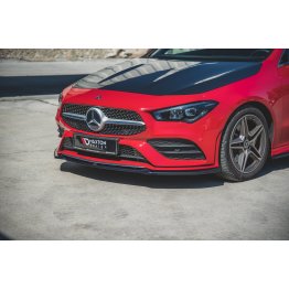 Накладка сплиттер на передний бампер на Mercedes CLA C118 / X118 AMG-Line