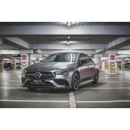 Накладка сплиттер на передний бампер на Mercedes-AMG CLA C118 35 Aero