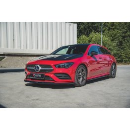 Накладка сплиттер на передний бампер на Mercedes CLA C118 / X118 AMG-Line