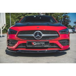 Накладка сплиттер на передний бампер на Mercedes CLA C118 / X118 AMG-Line