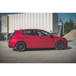 Накладки сплиттеры на пороги на Peugeot 308 II GT рестайл