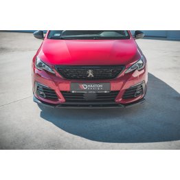 Накладка сплиттер на передний бампер на Peugeot 308 II GT рестайл