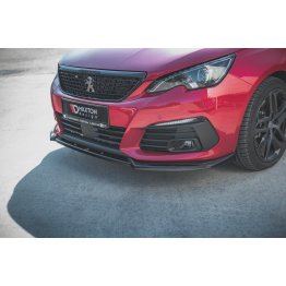 Накладка сплиттер на передний бампер на Peugeot 308 II GT рестайл