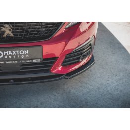 Накладка сплиттер на передний бампер на Peugeot 308 II GT рестайл