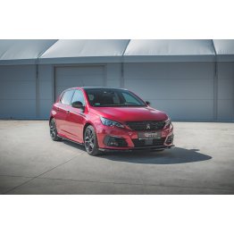 Накладка сплиттер на передний бампер на Peugeot 308 II GT рестайл