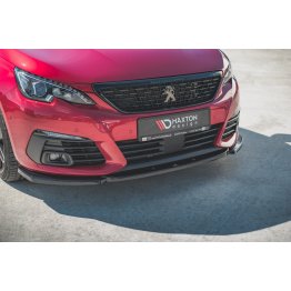 Накладка сплиттер на передний бампер на Peugeot 308 II GT рестайл