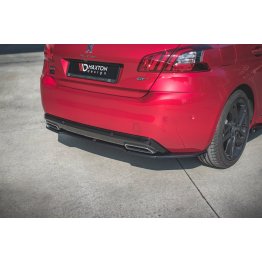 Накладка сплиттер на задний бампер на Peugeot 308 II GT рестайл