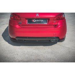 Накладка сплиттер на задний бампер на Peugeot 308 II GT рестайл