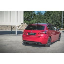 Накладка сплиттер на задний бампер на Peugeot 308 II GT рестайл