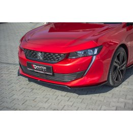 Накладка сплиттер на передний бампер Вар2 на Peugeot 508