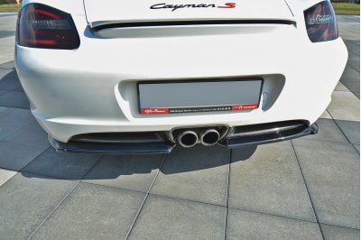 Накладки сплиттеры боковые на задний бампер на на Porsche Cayman S 987