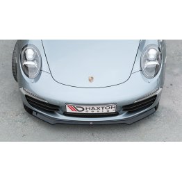 Накладка сплиттер на передний бампер на Porsche 911 / 991 Carrera