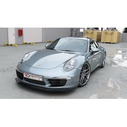 Накладка сплиттер на передний бампер Вар2 на Porsche 911 / 991 Carrera