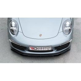 Накладка сплиттер на передний бампер Вар2 на Porsche 911 / 991 Carrera